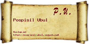 Pospisil Ubul névjegykártya